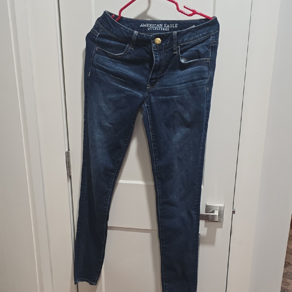 American Eagle Outfitters Women's Dark Blue Skinny Jeans